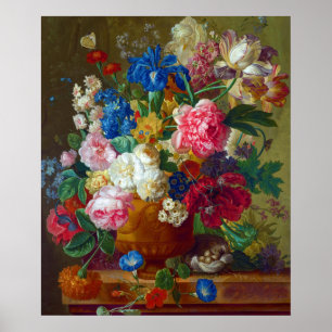 Poster Fleurs Vintages colorées Peinture