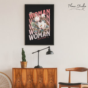 Poster Fleurs Vintages de l'aquarelle de la femme Jour de