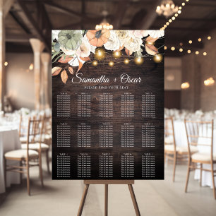 Poster Fleurs vintages et Citrouille Automne