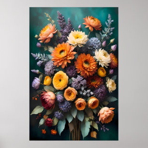 Poster Fleurs Vintages intemporelles, Flore classique