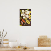 Poster Fleurs vintages Magnolia Plante Avec Graines (Cuisine)