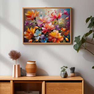 Poster Fleurs vintages Peinture Twist moderne