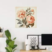 Poster FLEURS vintages POUR LA SAISON DU PRINTEMPS (Bureau à domicile)