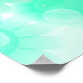 Poster Fleurs vintages romantiques turquoise (Coin)