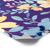 Poster Fleurs Vintages sans couture (Coin)