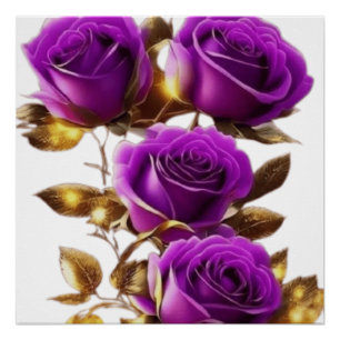 Poster Fleurs violettes