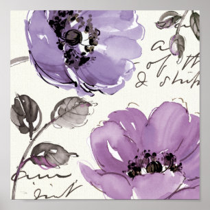 Poster Fleurs violettes