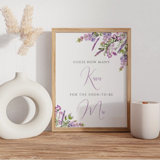 Poster Fleurs violettes Combien de Baisers Signe