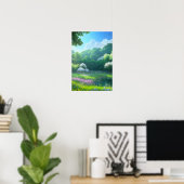 Poster Fleurs violettes dans un défrichement (Bureau à domicile)