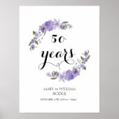 Poster Fleurs violettes de lavande 50e anniversaire maria (Devant)