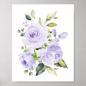 Poster Fleurs violettes, Fleurs aquarelles, Neutres selon (Devant)