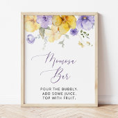 Poster Fleurs violettes, Fleurs Jaunes, Boho, Momosa Bar