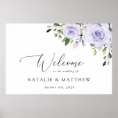 Poster Fleurs violettes, Fleurs Lilac, Accueil Mariage (Devant)