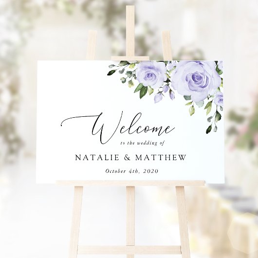 Poster Fleurs violettes, Fleurs Lilac, Accueil Mariage