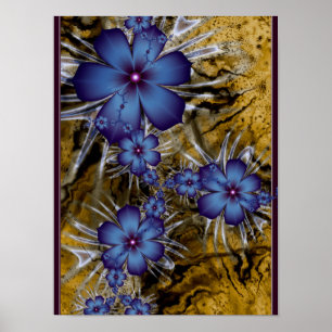 Poster Fleurs Violettes Fractale