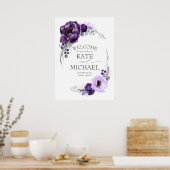 Poster Fleurs violettes Grandes fleurs Accueil (Cuisine)