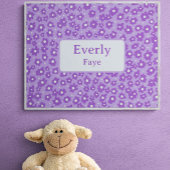 Poster Fleurs violettes Nom personnalisé Enfants Salle Nu