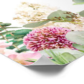 Poster Fleurs violettes roses avec Papillons Diagramme de (Coin)