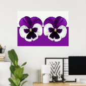 Poster Fleurs violettes violettes Pansy (Bureau à domicile)