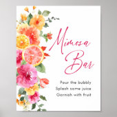 Poster Fleurs vives Floral Citrus Bridal Mimosa Bar (Devant)