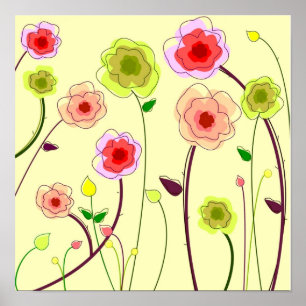 Poster Fleurs Whimsical