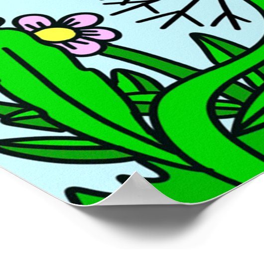 Poster Fleurs Whimsical et nom de la fille Hannah Wall Ar (Coin)