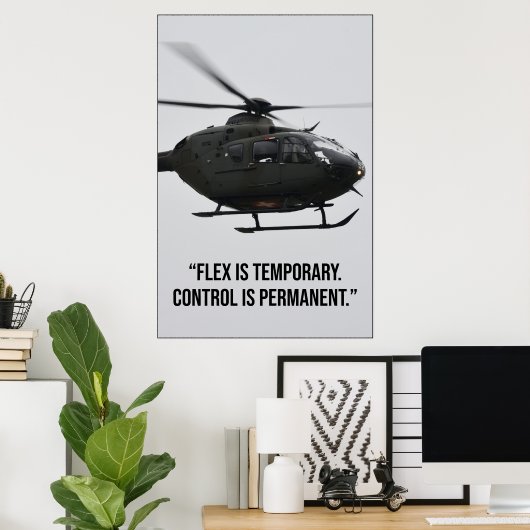 Poster Flex Is Temporary Control Is Permanent Quote (Bureau à domicile)