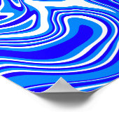 Poster Flexibilité Abstraite en bleu et blanc (Coin)