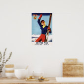 Poster Flexible Flyer Pin-Up Skiing Girl (Cuisine)