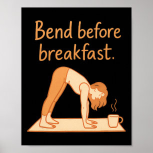 Poster Flexion avant le petit-déjeuner Conception de café