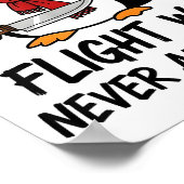 Poster Flight Was Never An Option Sarcastic Witty Penguin (Coin)