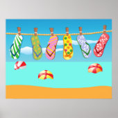 Poster Flip Flops À La Plage (Devant)