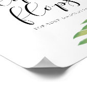 Poster Flip flops Aquarelle vert feuille signe mariage (Coin)