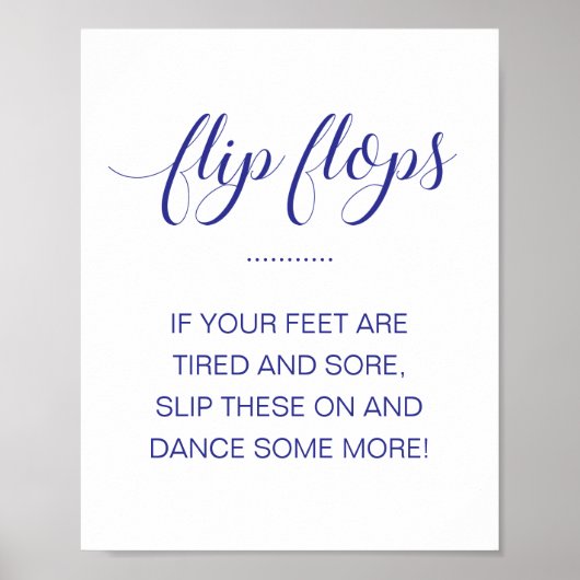 Poster Flip Flops Dancing Chaussures Mariage bleu marine (Devant)