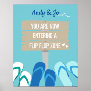 Poster Flip Flops Zone Aqua Mariage Signal de réception