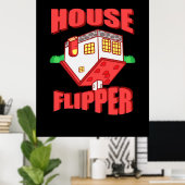 Poster Flipper de la maison de l'agent immobilier (Bureau à domicile)
