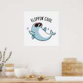 Poster Flippin Cool drôle Dolphin Pun (Cuisine)