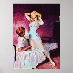 Poster Flirter Couple Vintage Pulp Magazine Couverture Ar