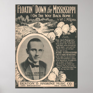 Poster Floatin de 1924 dans le Mississippi