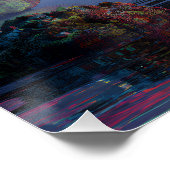 Poster Floating Turquoise Tree Islands Neon Sky (Coin)