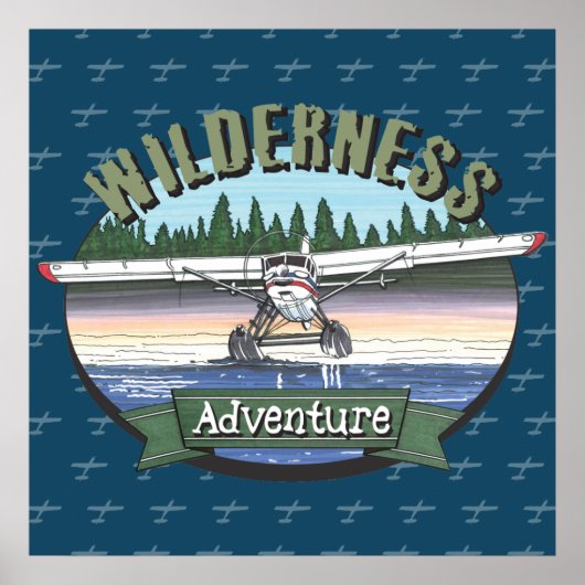 Poster Floatplane Aviation Wilderness Adventure (Devant)