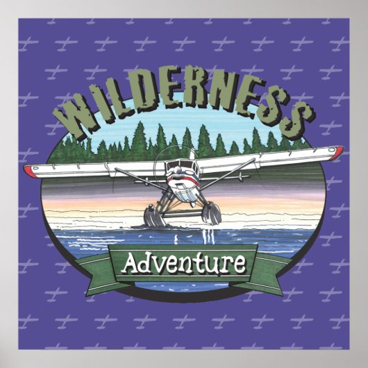 Poster Floatplane Aviation Wilderness Adventure (Devant)