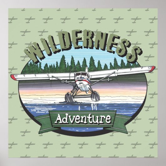 Poster Floatplane Aviation Wilderness Adventure (Devant)