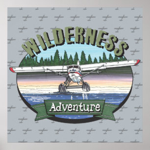 Poster Floatplane Aviation Wilderness Adventure