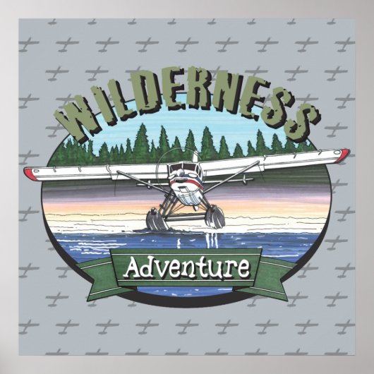 Poster Floatplane Aviation Wilderness Adventure (Devant)
