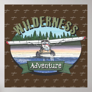 Poster Floatplane Aviation Wilderness Adventure