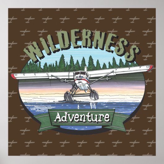 Poster Floatplane Aviation Wilderness Adventure (Devant)