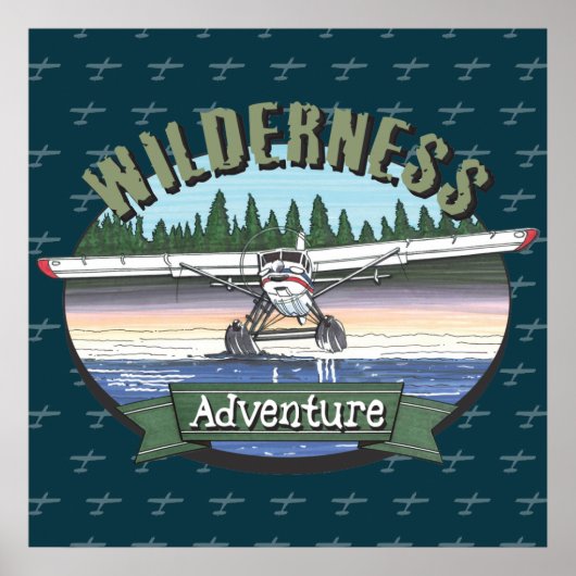 Poster Floatplane Aviation Wilderness Adventure (Devant)