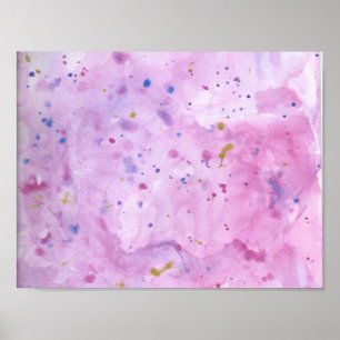 Poster Floc pour aquarelle de marbre rose