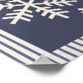 Poster Flocon de neige bleu rayé (Coin)